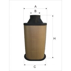 Wkład filtra powietrza WPO 563 - Zamiennik: WA 35-2000, AM 442/3, SA 16288